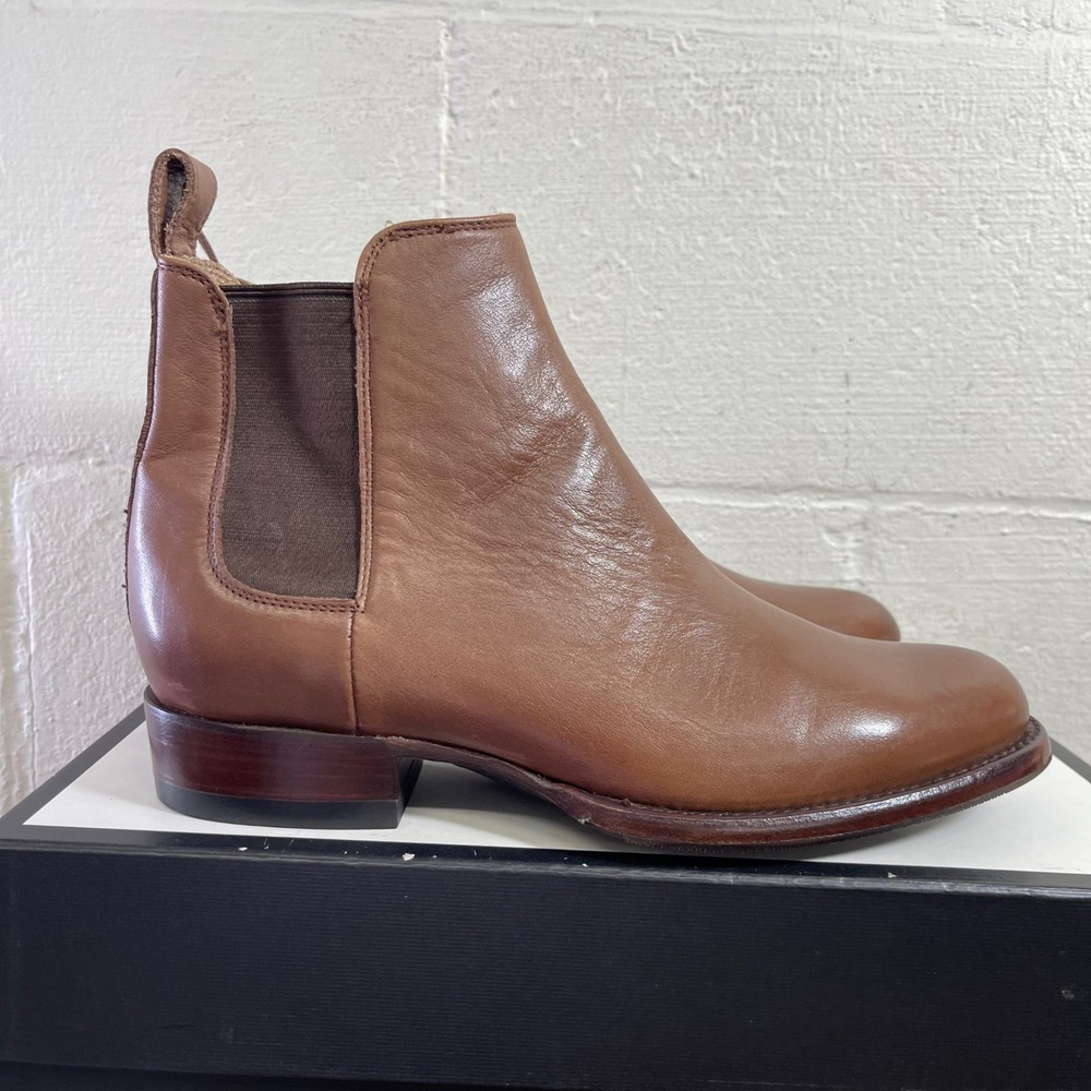 Tecovas The Chance II Chelsea Ankle Boots Brown Leather Pull On Men's 8.5 D